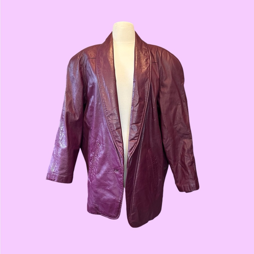 ✨ vintage‎ Sea Dream leather purple/plum blazer jacket ✨